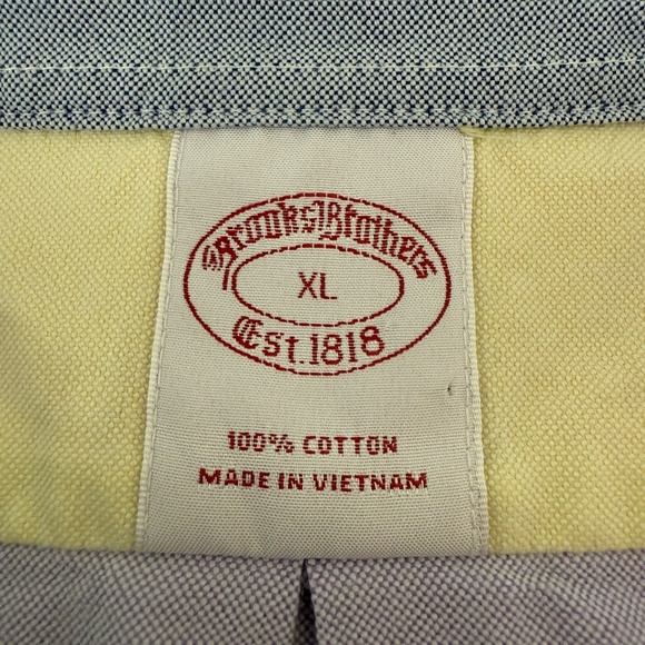 Brooks Brothers Oxford Colorblock Fun Shirt Button-Down Preppy Men's XL Pastel - Picture 7 of 8